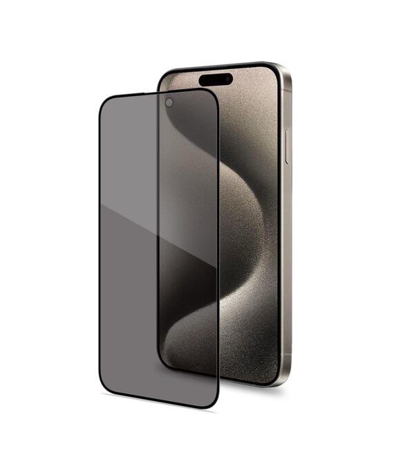 PRIVACY FULL GLASS - Vetro 9H con effetto Privacy e bordo colorato nero compatibile con Apple iPhone 16 [IPHONE 16 CASES]