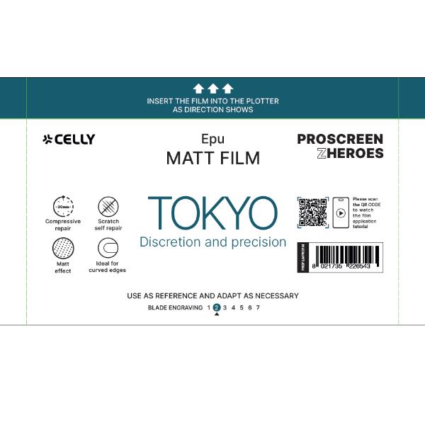 PROFILMPRO MATTE - Pellicola trasparente da 50 pezzi con finitura opaca anti-riflesso compatibile con il plotter ProScreenPro - TOKYO (PROSCREEN ZHEROES)
