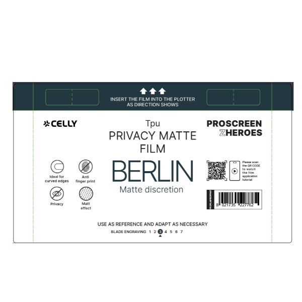 PROFILMPRO PRIVACY MATTE - Pellicola trasparente da 5 pezzi con finitura opaca con effetto Privacy compatibile con il plotter ProScreenPro - BERLIN (PROSCREEN ZHEROES)