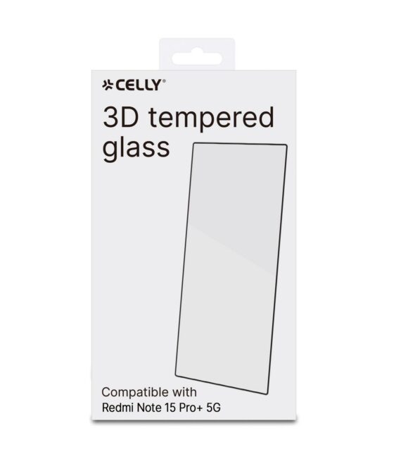 3DGLASS - Vetro 9H con bordo colorato nero per schermo curvo compatibile con Xiaomi Redmi Note 15 Pro+ 5G/ Poco M8 Pro 5G