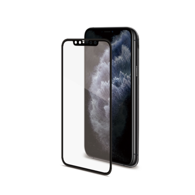 3DGLASS - Vetro 9H con bordo colorato nero per schermo curvo compatibile con Apple iPhone 11 Pro Max