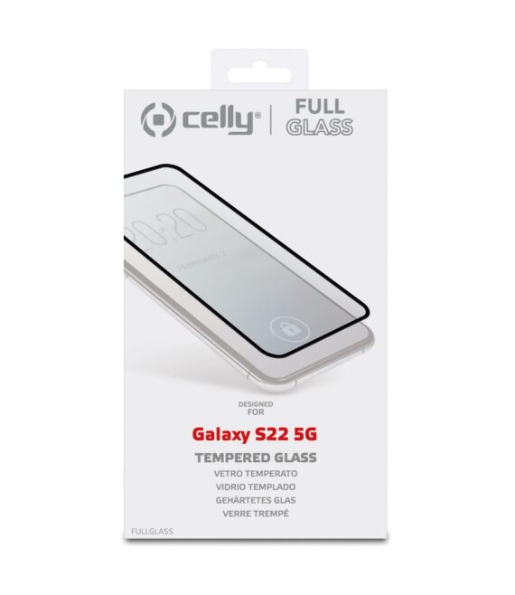 FULLGLASS - Vetro 9H con bordo colorato nero compatibile con Samsung Galaxy S22 5G/ Galaxy S22 5G Enterprise Edition/ Galaxy S23 5G