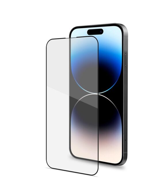 FULLGLASS - Vetro 9H con bordo colorato nero compatibile con Apple iPhone 14 Pro