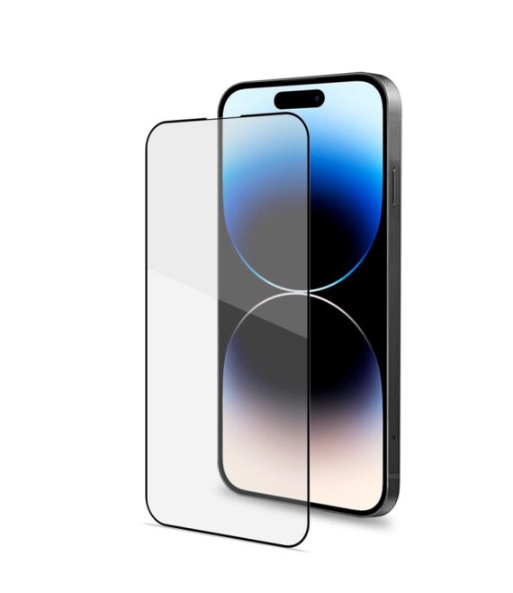 FULLGLASS - Vetro 9H con bordo colorato nero compatibile con Apple iPhone 14 Pro