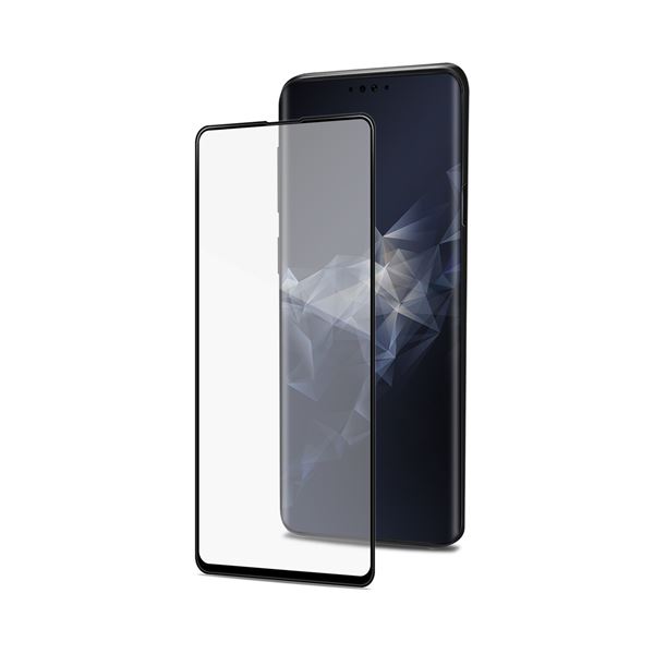 3DGLASS - Vetro 9H con bordo colorato nero per schermo curvo compatibile con Samsung Galaxy S10+