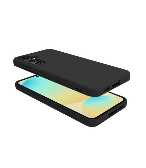 CROMO - Cover in morbido TPU con finitura soft touch colore nero compatibile con Samsung Galaxy S24 FE