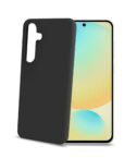 CROMO - Cover in morbido TPU con finitura soft touch colore nero compatibile con Samsung Galaxy S24 FE