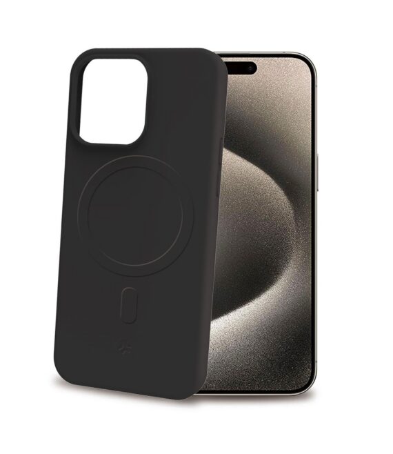 CROMOMAG - Cover in TPU morbido compatibile con la tecnologia Magsafe, colore nero compatibile con Apple iPhone 15 Pro Max [IPHONE 15 CASES]