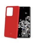 FEELING - Cover morbida in silicone liquido con finitura soft touch e bordi anti scivolo colore rosso compatibile con Samsung Galaxy S20 Ultra