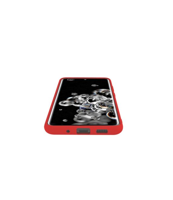 FEELING - Cover morbida in silicone liquido con finitura soft touch e bordi anti scivolo colore rosso compatibile con Samsung Galaxy S20 Ultra