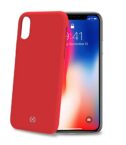 FEELING - Cover morbida in silicone liquido con finitura soft touch e bordi anti scivolo colore rosso compatibile con Apple iPhone Xs/ iPhone X
