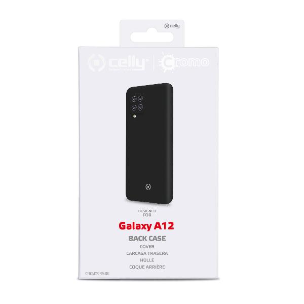 CROMO - Cover in morbido TPU con finitura soft touch colore nero compatibile con Samsung Galaxy A12/ Galaxy M12