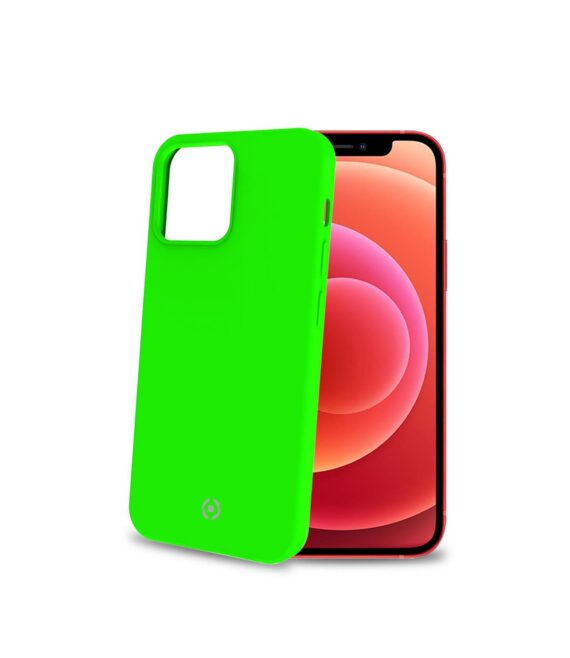CROMO FLUO - Cover in morbido TPU con finitura soft touch colore verde fluo compatibile con Apple iPhone 13 Mini