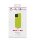 CROMO FLUO - Cover in morbido TPU con finitura soft touch colore giallo fluo compatibile con Apple iPhone 13 Mini