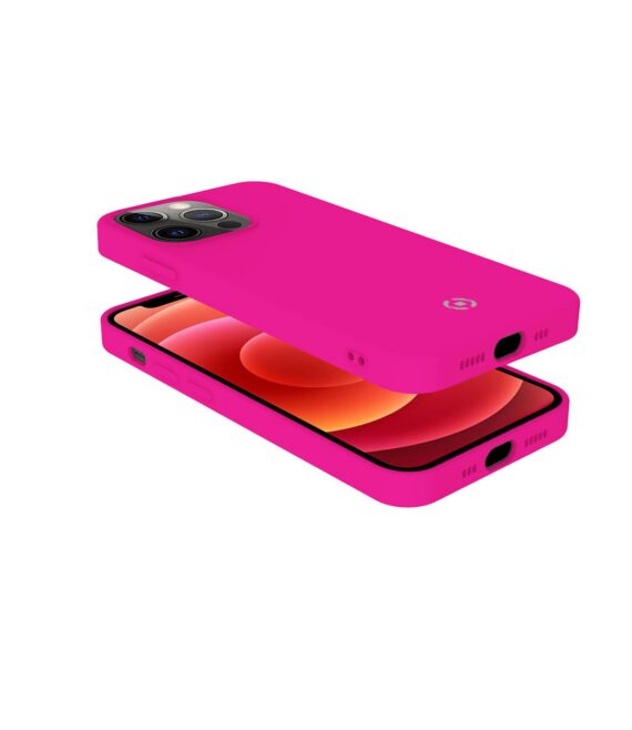 CROMO FLUO - Cover in morbido TPU con finitura soft touch colore rosa fluo compatibile con Apple iPhone 13 Pro