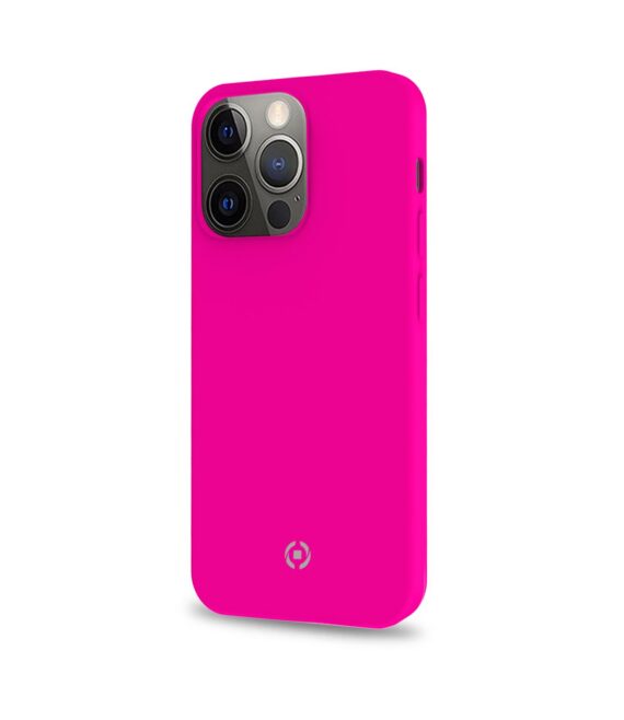 CROMO FLUO - Cover in morbido TPU con finitura soft touch colore rosa fluo compatibile con Apple iPhone 13 Pro Max