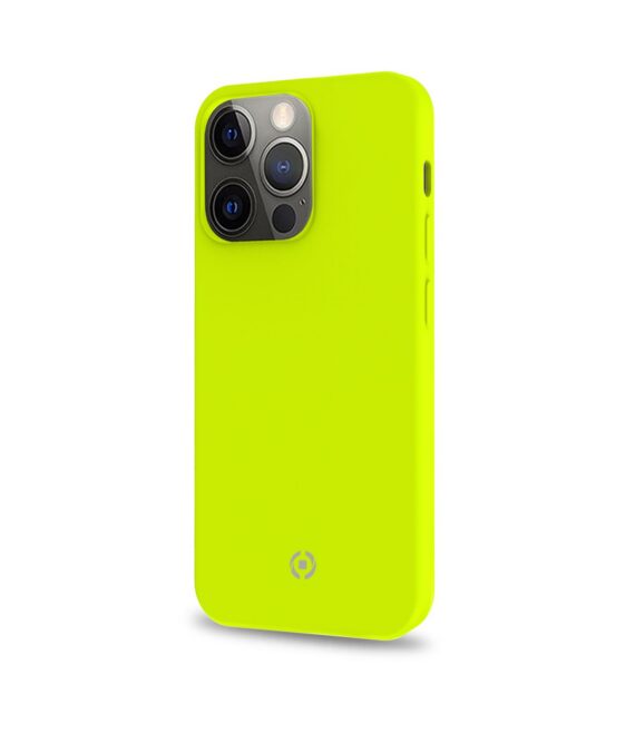 CROMO FLUO - Cover in morbido TPU con finitura soft touch colore giallo fluo compatibile con Apple iPhone 13 Pro Max