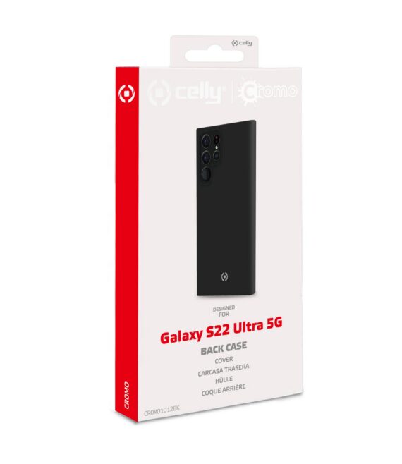 CROMO - Cover in morbido TPU con finitura soft touch colore nero compatibile con Samsung Galaxy S22 Ultra 5G/ Galaxy S22 Ultra 5G Enterprise Edition