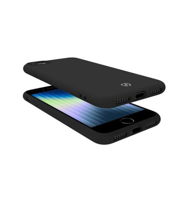 CROMO - Cover in morbido TPU con finitura soft touch colore nero compatibile con Apple iPhone SE 2022/ iPhone SE 2020/ iPhone 8/ iPhone 7