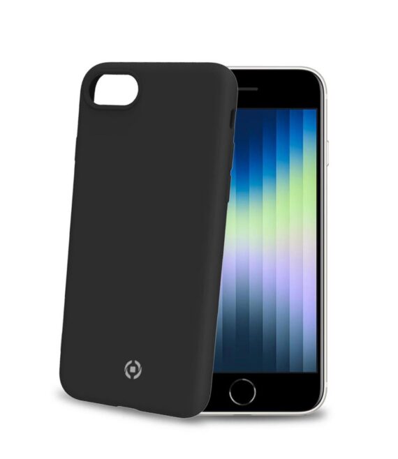 CROMO - Cover in morbido TPU con finitura soft touch colore nero compatibile con Apple iPhone SE 2022/ iPhone SE 2020/ iPhone 8/ iPhone 7