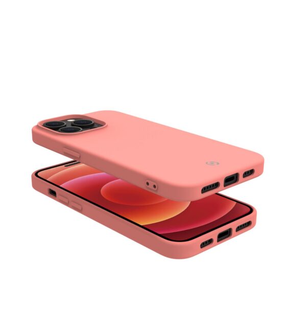 CROMO - Cover in morbido TPU con finitura soft touch colore rosa cipria compatibile con Apple iPhone 14 Pro