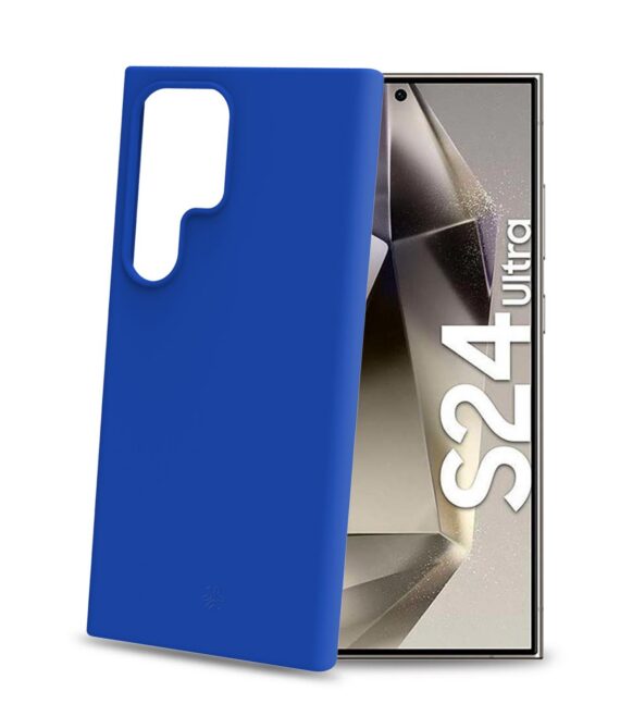 CROMO - Cover in morbido TPU con finitura soft touch colore blu compatibile con Samsung Galaxy S24 Ultra 5G/ Galaxy S24 Ultra 5G Enterprise Edition