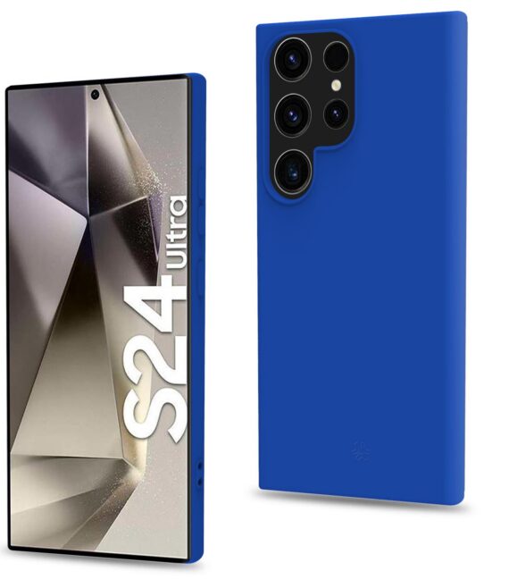 CROMO - Cover in morbido TPU con finitura soft touch colore blu compatibile con Samsung Galaxy S24 Ultra 5G/ Galaxy S24 Ultra 5G Enterprise Edition