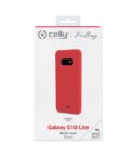 FEELING - Cover morbida in silicone liquido con finitura soft touch e bordi anti scivolo colore rosso compatibile con Samsung Galaxy S10e