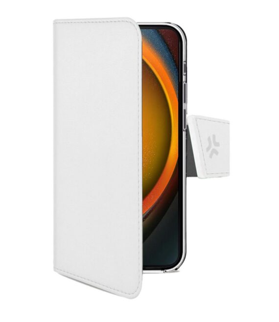 WALLY - Custodia a libro in pelle sintetica con chiusura flap magnetico, slot per carte e funzione stand colore bianco compatibile con Apple iPhone 16 Pro Max [IPHONE 16 CASES]