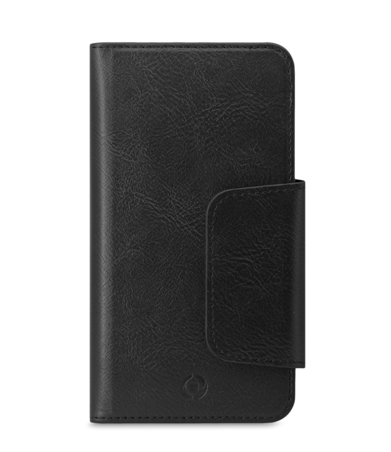 DUOMO - Custodia a libro con chiusura magnetica, slot porta carte colore nero compatibile con gli smartphone fino a 6.5"