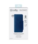 DUOMO - Custodia a libro con chiusura magnetica, slot porta carte colore blu compatibile con gli smartphone fino a 5.8"