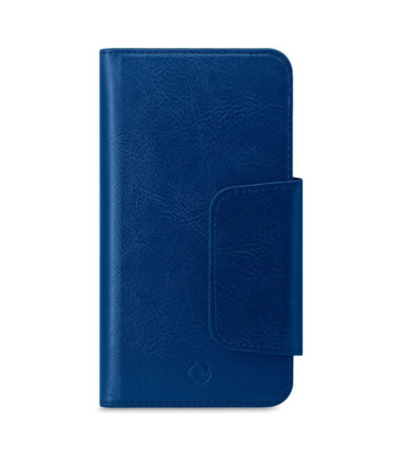 DUOMO - Custodia a libro con chiusura magnetica, slot porta carte colore blu compatibile con gli smartphone fino a 6.5"