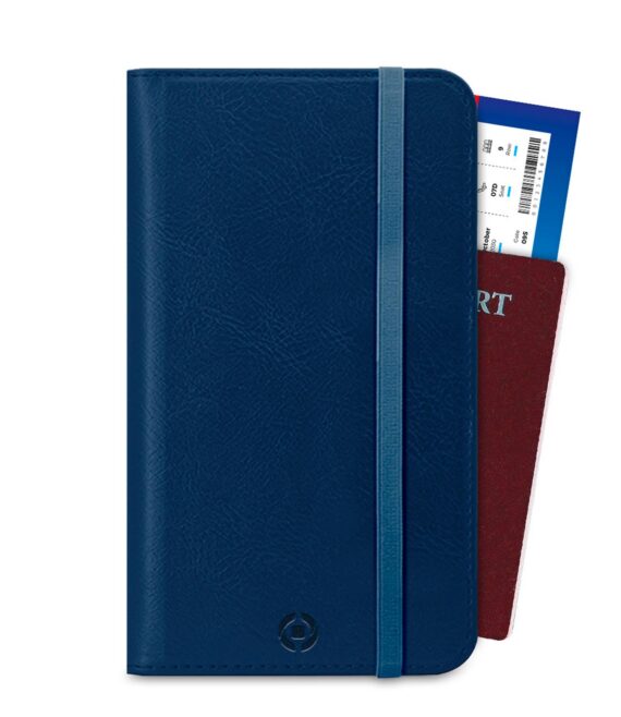 PASSPORTD - Custodia porta documenti, passaporti in pelle sintetica con chiusura magnetica e tasca porta scheda Sim e slot per carte