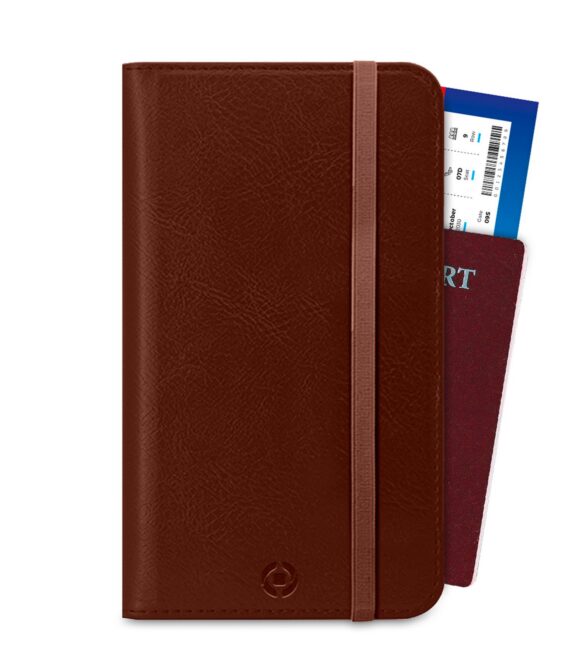 PASSPORTD - Custodia porta documenti, passaporti in pelle sintetica con chiusura magnetica e tasca porta scheda Sim e slot per carte