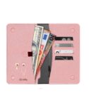 PASSPORTV - Custodia porta documenti, passaporti in pelle sintetica con chiusura magnetica e tasca porta scheda Sim e slot per carte