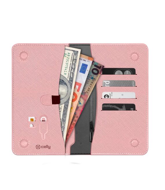 PASSPORTV - Custodia porta documenti, passaporti in pelle sintetica con chiusura magnetica e tasca porta scheda Sim e slot per carte