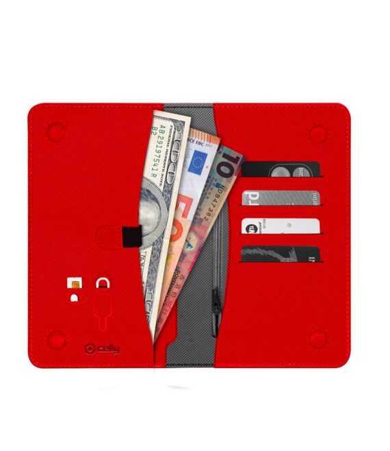 PASSPORTV - Custodia porta documenti, passaporti in pelle sintetica con chiusura magnetica e tasca porta scheda Sim e slot per carte