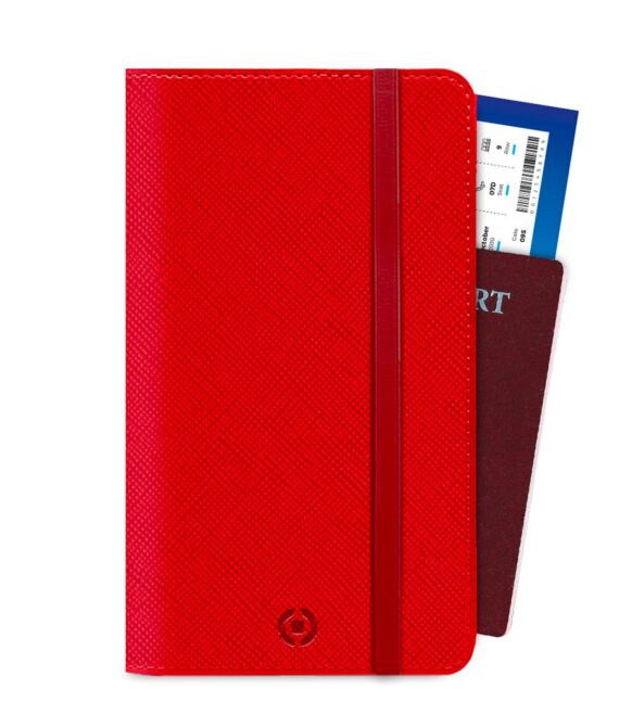 PASSPORTV - Custodia porta documenti, passaporti in pelle sintetica con chiusura magnetica e tasca porta scheda Sim e slot per carte