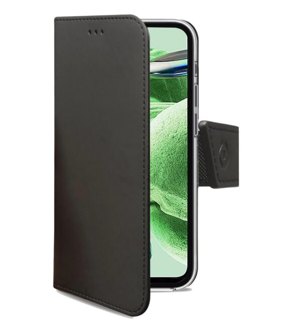 WALLY - Custodia a libro in pelle sintetica con chiusura flap magnetico, slot per carte e funzione stand colore nero compatibile con Xiaomi Redmi Note 12 5G/ Poco X5 5G