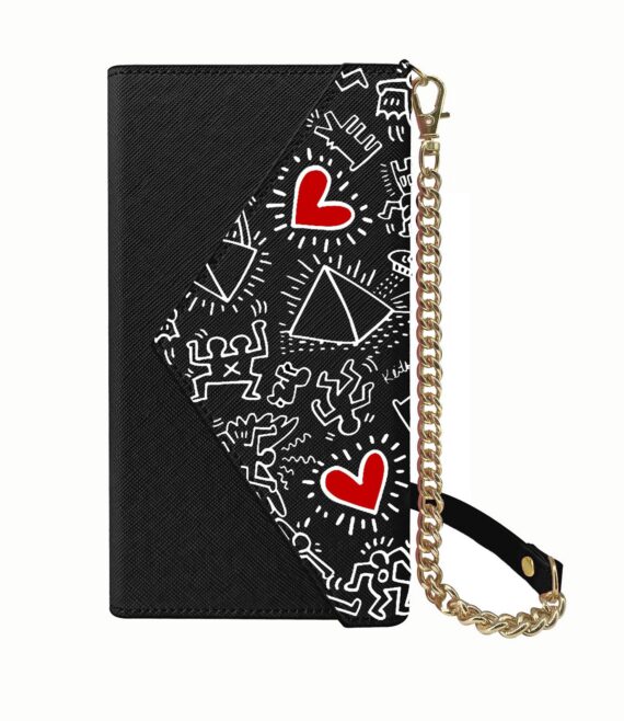 KEITH HARING - Pochette universale con fissaggio magnetico compatibile con gli smartphone fino a 6.7"