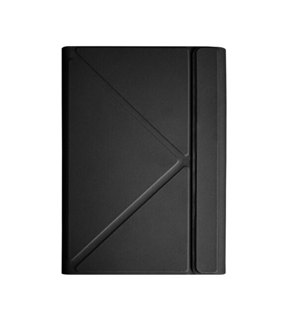 UNISTICKT13 - Custodia a libro in pelle sintetica con attacco Tablet tramite adesivo 3M di colore nero compatibile con Tablet fino a 13"