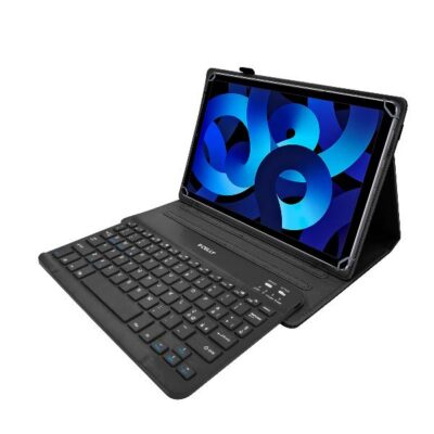 UNIFOLIOTAB11 - Custodia universale a libro magnetica di colore nero con Tastiera Wireless compatibile con i Tablet fino a 11″