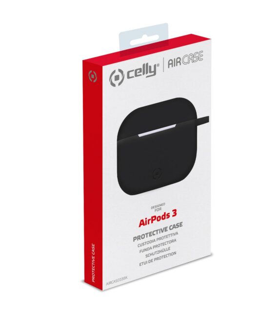 AIRCASE - Custodia in silicone morbido compatibile con Airpods 3rd Gen.