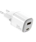 Caricabatteria da rete con doppia porta USB-C e USB-A, tecnologia GaN, potenza massima 25 Watt [UPTC COLLECTION]