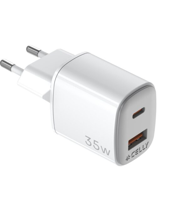 Caricabatteria da rete con doppia porta USB-C e USB-A, tecnologia GaN, potenza massima 35 Watt [UPTC COLLECTION]