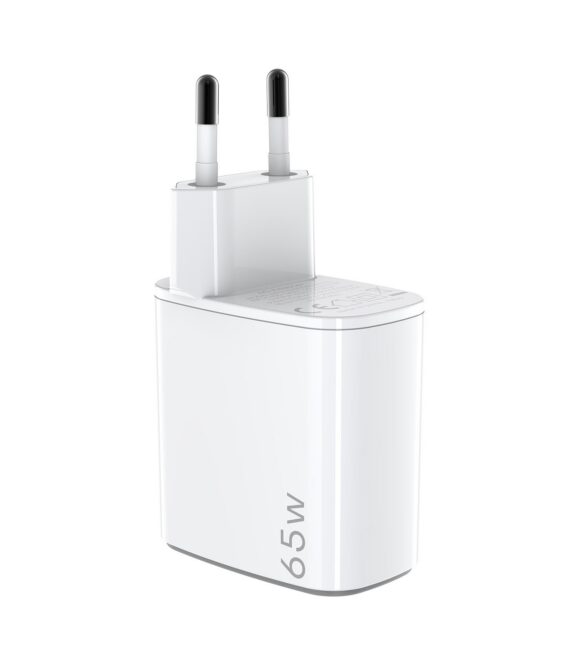 Caricabatteria da rete con tripla porta 2 USB-C e USB-A, tecnologia GaN, potenza massima 65 Watt [UPTC COLLECTION]