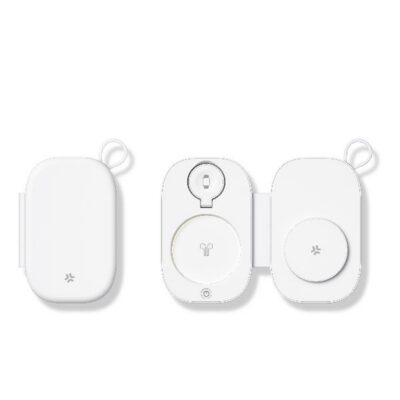 MAGPOCKET3IN1 - Caricabatteria Wireless magnetico 3in1, Tecnologia Magsafe, potenza massima 15 Watt, pieghevole, ultra sottile