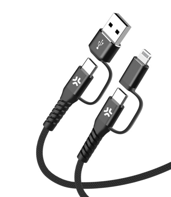 USBC4IN1 - 60W 4in1 USB-C to USB-C Cable + USB-A & Lightning adapters [POWER DELIVERY]