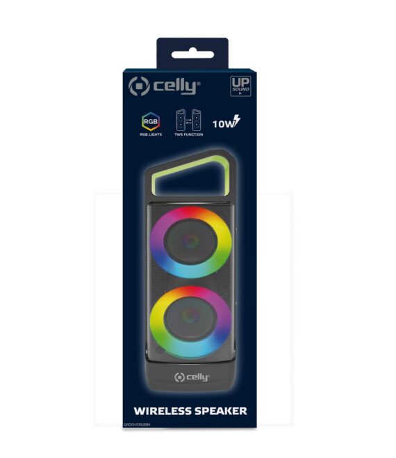 GROOVERGB - Speaker wireless, potenza audio 10 Watt, luci RGB, funzione TWS, porta USB-C, [PARTY COLLECTION]
