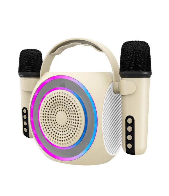 PARTYMIC2 - Speaker wireless con due microfoni wireless inclusi, potenza audio 5 Watt, luci RGB, slot per schede di memoria, porta AUX, porta USB-A [PARTY COLLECTION]